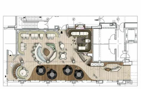 Camelia | Jouin Manku | Projets | Meta Title Restaurant Planning, Lobby Layout, Lobby Floor Plan, Jouin Manku, Cafe Floor Plan, Open Plan Layout, Room Sketch, Restaurant Floor Plan, Cafe Plan