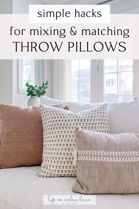 Transform your couch into a cozy oasis with our curated selection of throw pillow combinations. From neutral hues to stunning grey couch color schemes, find the perfect accents for your living room. White Couch Pillows, Mix And Match Throw Pillows, Life On Cedar Lane, Light Gray Couch, Neutral Couch, Pillow Combinations, Throw Pillow Combinations, Beige Couch, Couch Styling