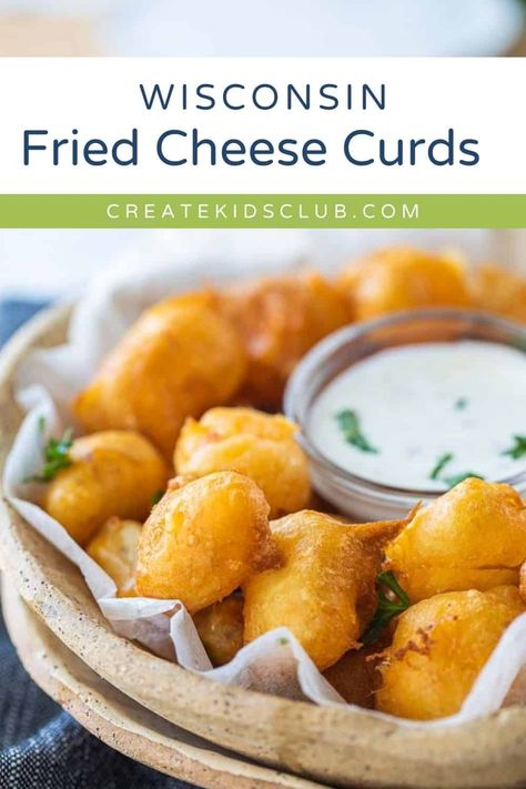 Wisconsin Fried Cheese Curds are a classic Midwestern staple. Made with fresh cheese curds, they are coated in a light batter and quickly fried until golden brown and crispy on the outside, but still warm and gooey on the inside. Our recipe for fried cheese curds is easy to follow and can be replicated in the comfort of your own kitchen. Batter For Cheese Curds, Cheese Curd Batter, Wisconsin Cheese Curds Recipe, Fried Cheese Curds Air Fryer, State Fair Cheese Curds Recipe, Air Fried Cheese Curds, Cheese Curds Fried, Air Fryer Cheese Curds, Fried Cheese Curds Recipe