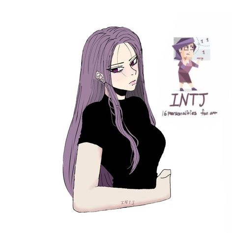 Intj Women Art, Intj Enfp Fanart, Intj And Enfp Fanart, Enfp And Intj Fan Art, Intj Intp Fanart, Intj Personality Fanart, Mbti Intj Characters, Intj Woman Fanart, Intj Girl Aesthetic