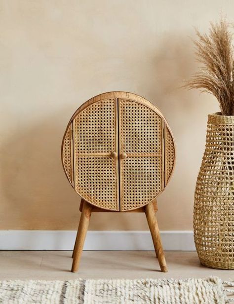 12 Cane Furniture Items That Blurs The Line Between Modern and Vintage Rattan Furniture Living Room, Rattan Cabinet, Luxury Home Accessories, Cane Furniture, Bamboo Furniture, Storage Units, Vintage Storage, Furniture Renovation, Barbie Furniture