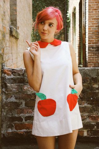 Quirky Loungewear, Apple Inspired Outfits, Food Inspired Fashion, Apple Pockets, Apple Outfits, Apple Outfit, Apple Clothes, Quirky Clothes, Apple Day