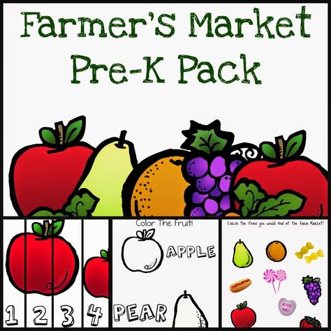 The Fraggle Momma has a FREE Farmers Market Pack for preschoolers. The entire pack is 15 pages. It covers basic addition and subtraction, sequencin Farmers Market Crafts For Preschoolers, Farmers Market Activities For Kids, Farmers Market Preschool Activities, Farmers Market Classroom Theme, Preschool Farmers Market, Farmers Market Activities, Farmers Market Preschool, Farmers Market Theme, Farm Theme Preschool