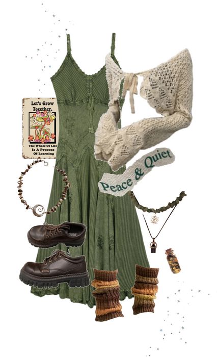 Fairycore Outfit, Mode Hippie, Cottagecore Outfits, Earthy Outfits, Estilo Hippie, Hippie Style Clothing, Swaggy Outfits, Mode Inspo, Hippie Outfits