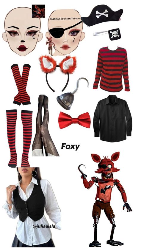 Fnaf Foxy Costume, Foxy Costume, Fnaf Cosplays, Fnaf Costume, Horror Halloween Costumes, Amazing Halloween Costumes, Cute Group Halloween Costumes, Fnaf Foxy, Fnaf Cosplay