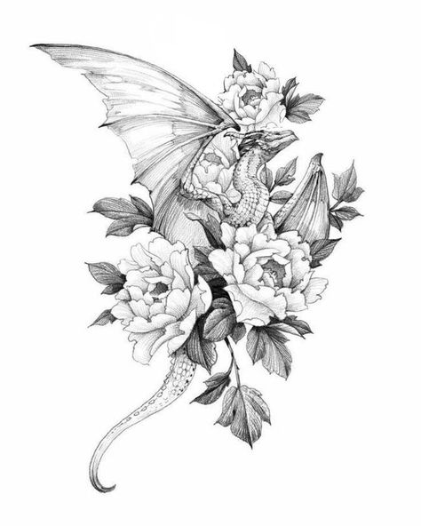 Dragon Tattoo Elegant, Abraxos Wyvern Flowers Tattoo, Dragon And Flower Tattoo For Women, Thigh Dragon Tattoo For Women, Abraxos Wyvern Flowers, Dragon Tattoo Flowers, Abraxos Wyvern Tattoo, Dragon Thigh Tattoos Women, Flowers Hip Tattoo