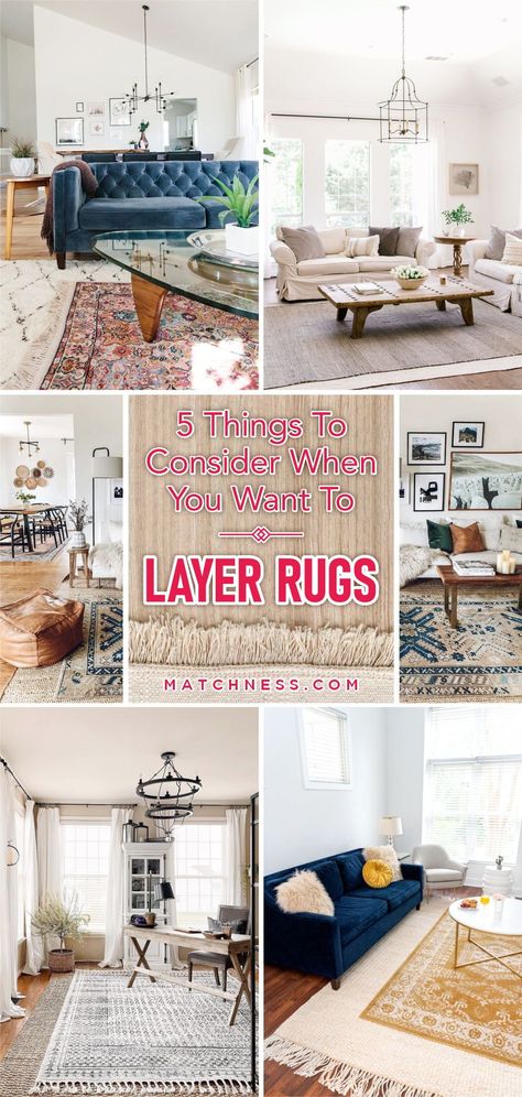 Layered Rugs In Office, Layered Rugs In Bedroom, Layering Rugs Living Room Shag, Area Rugs In Living Room Over Carpet, How To Layer Carpets, How To Layer Rugs Living Rooms Bohemian, Rug On Rug Layering Living Room, Layer Rugs In Living Room, Living Room Layered Rug Ideas