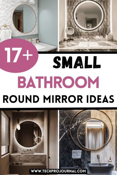 Excited about small bathroom round mirror ideas, this collection will give you the best inspiration. A round mirror can open up the space and add elegance to any small bathroom. Check out these stylish designs that will elevate your bathroom decor in no time! Bathroom Round Mirror Ideas, Bathroom Modern Mirror, Mirror Small Bathroom, Round Mirror Ideas, Powder Room Mirror Ideas, Small Bathroom Mirror, Bathroom Vanity Mirror Ideas, Bathroom Round Mirror, Brass Mirror Frame