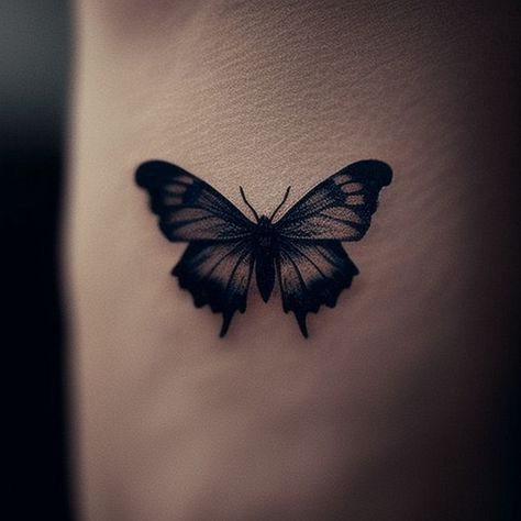 131 Tiny Black Butterfly Tattoo, Small Black Butterfly Tattoo, Small Butterfly Tattoo Ideas, Black Butterfly Tattoo, Butterfly Tattoo Ideas, Small Butterfly Tattoo, Delicate Tattoo, Small Butterfly, Space Tattoo