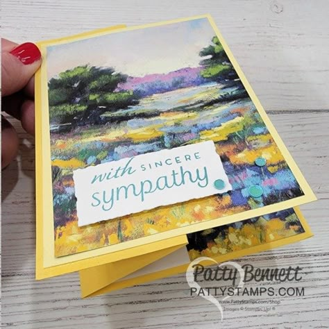 Symphaty Cards, Meandering Garden, Stampin Up Sympathy, Stampin Up Sympathy Cards, Patty Bennett, Garden Meadow, Designer Paper Cards, Sympathy Cards Handmade, Fancy Fold Card Tutorials