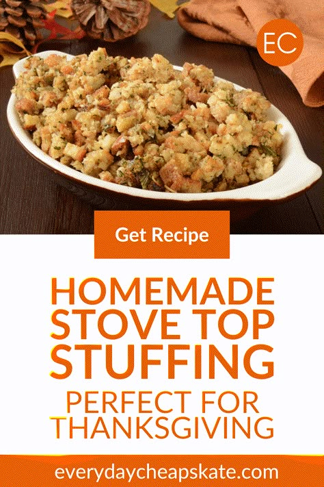 Homemade Stuffing Mix (Stove Top Dressing) Copy Cat Stove Top Stuffing Recipe, Stove Top Dressing Recipes, Homemade Stovetop Stuffing, Easy Stuffing Recipe Thanksgiving, Stove Top Dressing, Easy Homemade Stuffing, Stuffing Mix Recipes, Stuffing Recipes Thanksgiving, Homemade Stuffing Recipe