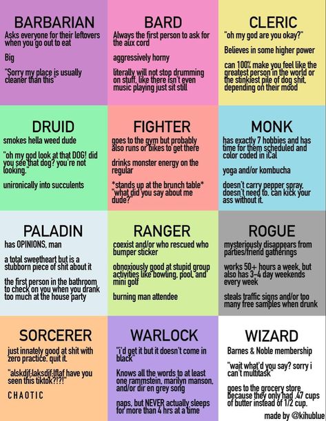 Rogue Dnd, Monk Dnd, Dnd Cleric, Dnd Wizard, Dnd Bard, Dnd Druid, Dnd Stories, Dungeons And Dragons Memes, Dungeon Master's Guide