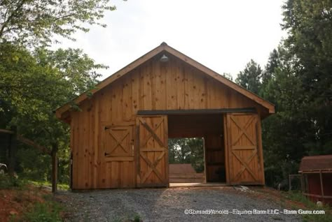 Low Cost 2 Stall Horse Barn Option Small Horse Barn Plans, Small Barn Plans, Small Horse Barn, Equine Barns, Small Horse Barns, Small Barn, Small Barns, Horse Shelter, Horse Barn Plans