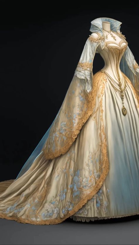 ACOTAR Day Court inspired gown Queen Gowns Royal, Acotar Day Court, Medieval Ball Gowns, Medieval Ball, Victorian Era Dresses, Royal Clothes, Fairytale Gown, Pretty Quinceanera Dresses, Disney Inspired Outfits