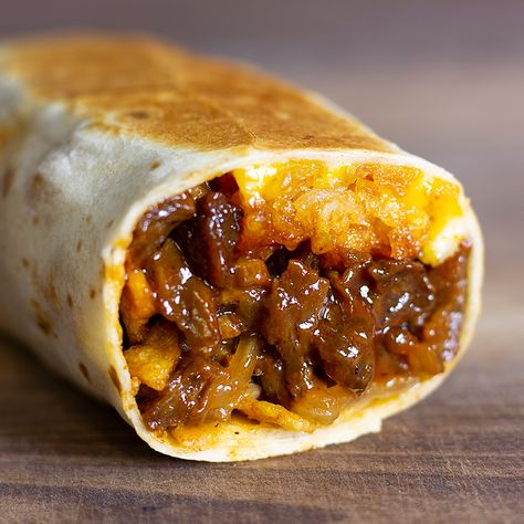 Beyond Steak BBQ Roll Ups Serves: 4 Wraps Recipes Beef, Beef Crunch Wrap, Ground Beef Crunch Wrap, Skirt Steak Roll Ups, Roast Beef Wrap, Oven Roasted Corn, Steak Wraps, Bbq Steak, Healthy Beef Recipes