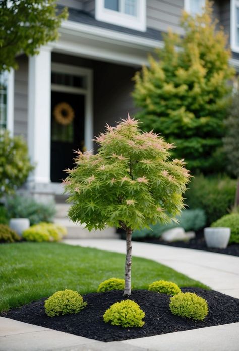 planters Small Front Yard Curb Appeal, Curbside Landscaping, Front Yard Curb Appeal, Small Front Yard Landscaping Ideas, Mobile Home Landscaping, Mini Rock Garden, Small Front Yards, Creative Landscaping, Front Yards Curb Appeal