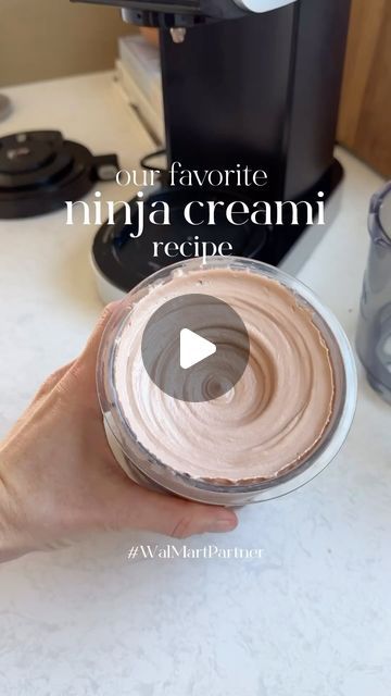 Ninja Creami Recipes | High Protein | Ice Cream on Instagram: "I’ve been getting a lot of requests for our super easy, protein packed Ninja Creami recipe! When I say easy, I mean EASY. The Ninja Creami is on sale at @walmart too!! Comment LINK for the links!  🍦 Here’s our favorite recipe!  -Fill the canister a little bit below the freeze line with Fairlife Chocolate milk .. you can also use core power protein shakes.. -Add in 1-2 scoops of your favorite protein powder to the freeze line (we love chocolate peanut butter) (if you have the bigger machine, do 2 scoops) -Mix and freeze for 24 hours!  -After 24 hours (HAS TO BE FROZEN for at least that long!) insert in machine.. hit FULL and then LITE ICE CREAM.. it’ll mix for 4 mins. -Take it out and add 2 Tbsp of chocolate milk -Tap RESPIN -B Fairlife Protein Shake Ninja Creami, Fairlife Protein Shake Ninja Creami Recipes, Overnight Oats Ninja Creami, Core Power Protein Shake Recipe, Protein Shake Ninja Creami Recipes, Ninja Creami Ice Cream Recipes Fairlife Chocolate Milk, Fairlife Ninja Creami Recipes, Fairlife Chocolate Milk, Core Power Protein Shake