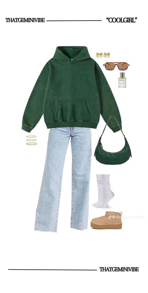 Green Hoodie Outfit, Updated Closet, St Patricks Outfit, Fashion Tattoos, Country Outfit, Mr Grinch, Outfit Layouts, Mom Vibes, Soft Girl Era