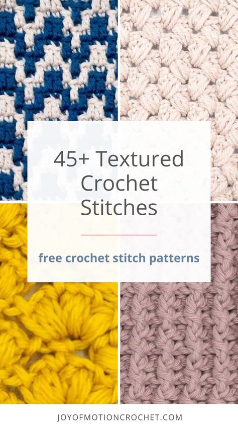 Get over 45+ textured crochet stitch patterns that add depth and tactile to your crochet projects. Crochet bobble stitch, waffle stitch, berry stitch, puff stitch, there's something for beginners and more advanced crocheters! Click to access the crochet stitch guide for yourself - all textured crochet stitch tutorials are free! Meadow Crochet Stitch, Best Crochet Stitch For Blankets, Free Embossed Crochet Patterns, Crochet Stitch Examples, Crochet Stitch Like Knitting, Crochet Puff Stitch Pattern, Fluffy Crochet Stitch, Crochet Stitch Texture, Crochet Closed Stitches