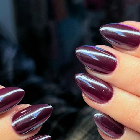 MiMi | Worcester | Gel Only Nail Tech on Instagram: "Cherry Mocha with White Chrome 🍒  #gelx #chromenails #gelmanicure #naturalnails #nailsoftheday #fallnails #fallnailinspo #nailinspo #gelxed #gelextensions #worcester #worcesterma #worcesternails #worcestermass #worcestermassachusetts #worcesternailtech #centralmass" Dark Nails With Chrome Powder, Gel Manicure Short Nails Chrome, Mocha Cherry Nails Chrome, Mocha Cherry Chrome Nails, Nail Art Chrome Design, Chrome Cherry Mocha Nails, Dark Color Chrome Nails, Dark Purple Nails Chrome, Almond Gel Nails Ideas Fall