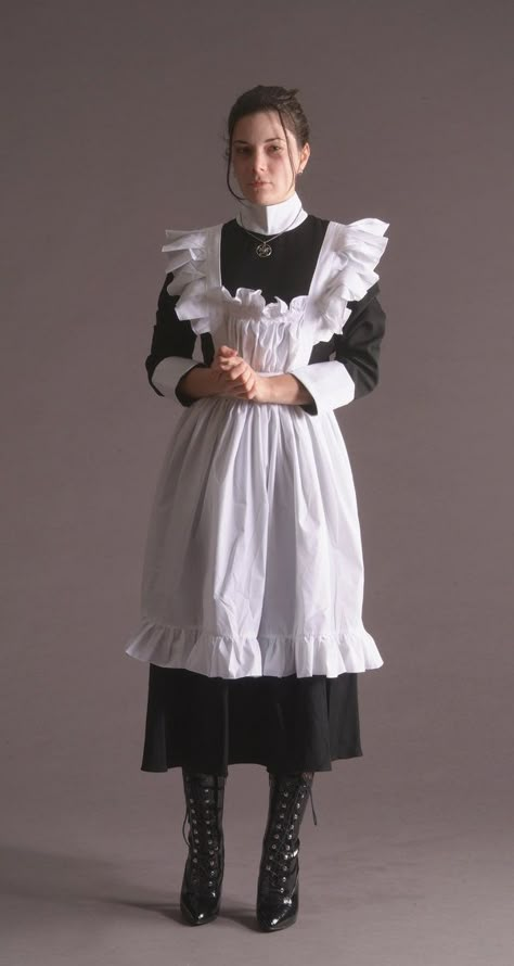 Victorian Era Maid Outfit, 1800s Maid Dress, 1920s Maid Uniform, Old Fashioned Maid Outfit, Maid Clothing, Historical Maid Dress, Victorian Maid Character Design, Maid Design, Maid Clothes