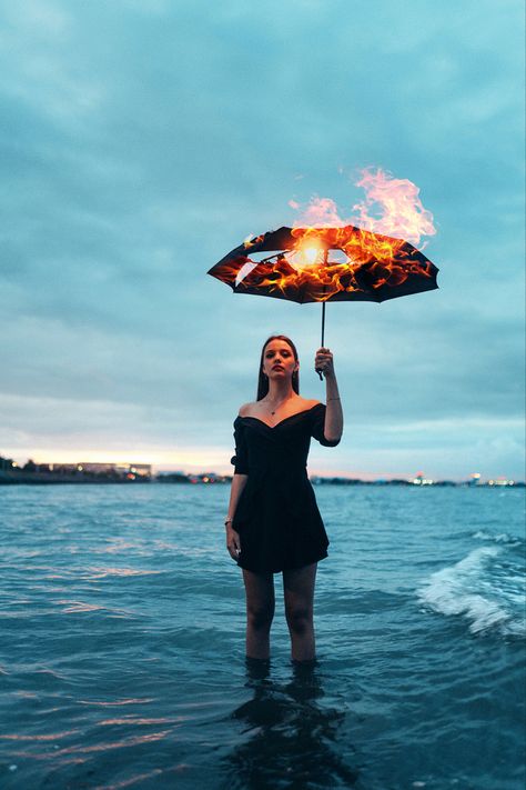 Umbrella, photo,  photographer, idea for photo, fire, photo with fire 🔥, Instagram, wallpaper Photo Shoot In The Rain Ideas, Umbrella Portrait Photography, Fire Pictures Photography, Photo With Umbrella, Photoshoot With Umbrella, Umbrella Photoshoot Ideas, Holding Umbrella Reference, Rain Photoshoot Ideas, Storm Photoshoot