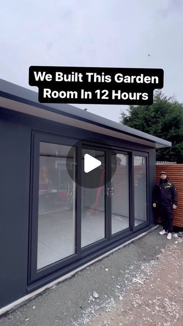 The Home Improvements Channel UK on Instagram: "How We Built This Garden Room In 12 Hours (Full Video Out Soon)   #how  #howto #homeimprovement #build #builders #doityourself #diy #garden #gardenroom #" Building A Garden Room, How To Build A Solarium, Diy Garden House Buildings, Self Build Garden Room, New Build House Garden Ideas Uk, Outdoor Garden Rooms Ideas, Shipping Container Garden Room, Garden Room Uk, Shipping Container Cottage