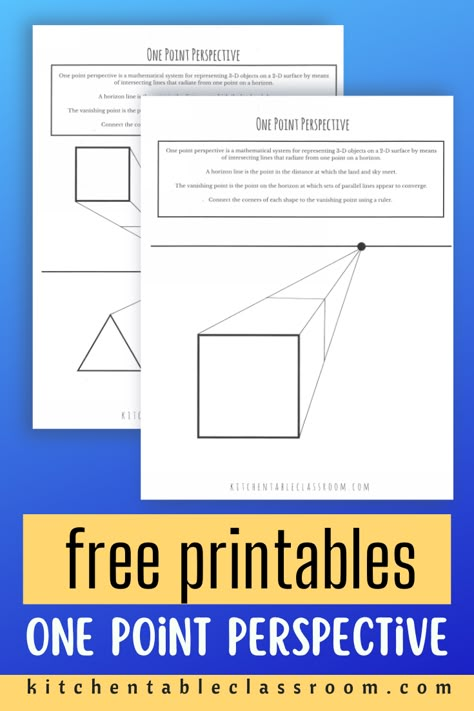 This one point perspective drawing lesson for kids is a great basic drawing lesson for kids that is  pencil and paper art lesson for kids. One Point Perspective Name Drawing, One Point Perspective Worksheet, Perspective Elementary Art, One Point Perspective Middle School Art, Perspective Art Projects Middle School, Perspective Drawing Worksheet, One Point Perspective Art Lesson, Perspective Lessons For Elementary, Basics Of Drawing Art Lessons