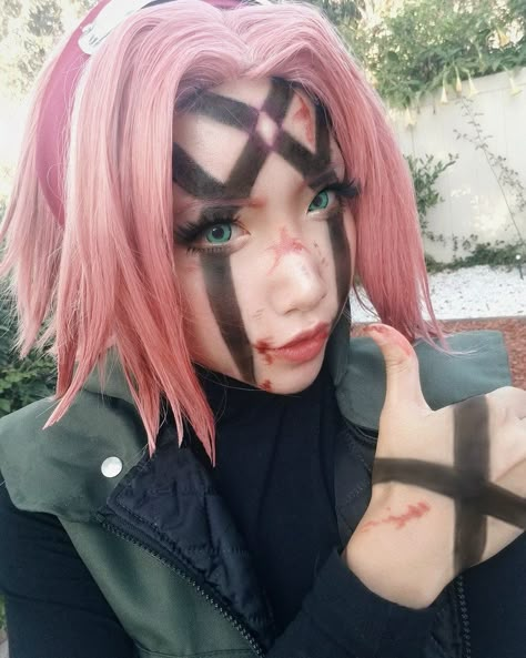 Ninja war Sakura cosplay Anime Kunoichi, Sakura Costume, Zero Two Cosplay, Sakura Haruno Cosplay, Sakura Wars, Naruto Costumes, Sakura Cosplay, Anime Cosplay Makeup, Cosplay Naruto