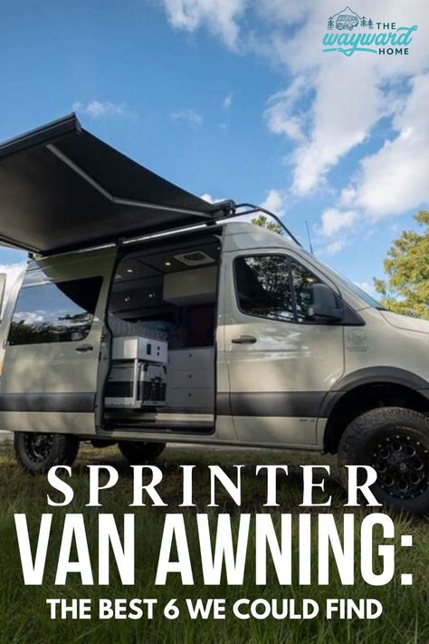 Sprinter Van Awning: The Best 6 We Could Find Camper Van Awning Ideas, Camper Van Awning, Sprinter Van Ceiling Ideas, Barn Door Awning Sprinter Van, Mercedes Sprinter 170 Extended, Electric Awning, Rain Protection, Rv Lifestyle, Cool Vans