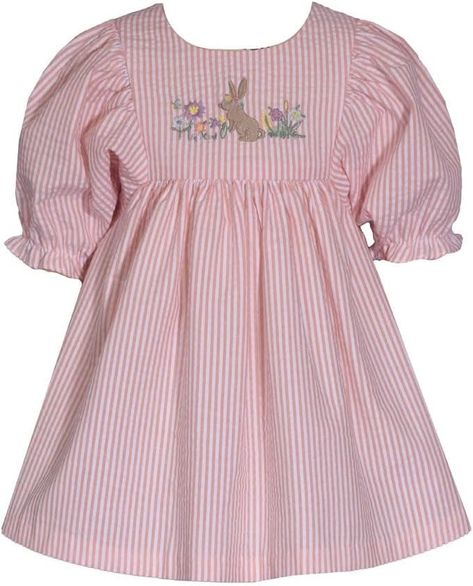 Amazon.com: Bonnie Jean Girl's Easter Dress - Peach Stripe Bunny Dress for Baby Toddler and Little Girls: Clothing, Shoes & Jewelry Appliqué Dress, Easter 2024, Bunny Dress, Girls Easter Dresses, Dress Peach, Dress For Baby, Bonnie Jean, Cotton Blends Dress, Applique Dress