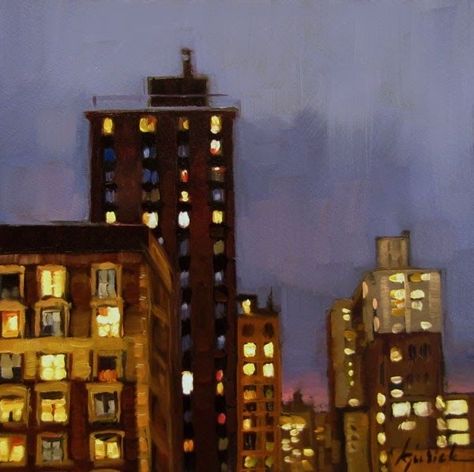 Building Painting, City At Night, City Painting, Cityscape Painting, Night Painting, Jolie Photo, Painting Inspo, Playlist Covers, Painting Art Projects