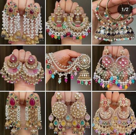 😍New collection of earrings arrival.. hurry up 🛍️to get thiss latest collection..for more information u can call and message on the given number 📲-9202472908 Pearl Earrings Studs, Latest Earrings Design, Bridal Jewelry Sets Brides, Wedding Jewelry Sets Bridal Jewellery, Indian Wedding Jewelry Sets, Pretty Jewelry Necklaces, Bridal Jewellery Design, Diy Gift Set, Fancy Jewellery Designs