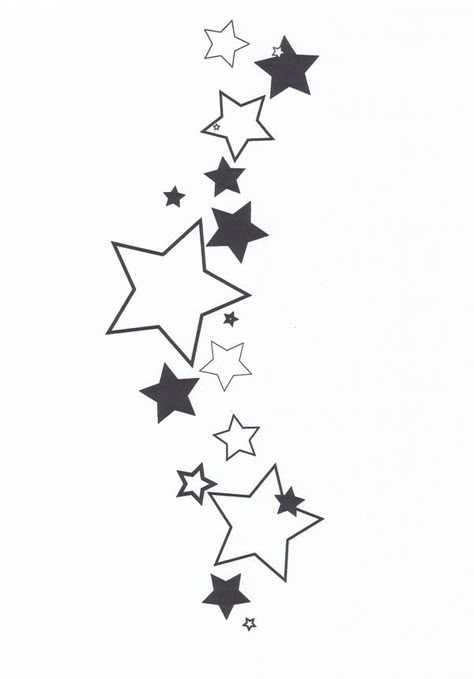 Tattoo Ghost, Small Star Tattoos, Star Tattoo Designs, Star Tattoo, Tattoo Designs And Meanings, Girl Tattoo, 수채화 그림, Tattoo Meaning, Tattoo Outline