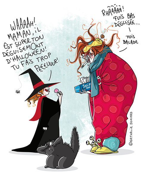 Petit précis de Grumeautique - Blog illustré: Rhinosordida, Le Bouffon de l'épouvante Character Template, Wild Girl, Real Moms, Funny Illustration, Funny Cards, Children Illustration, Halloween Funny, Image Illustration, Illustration Art