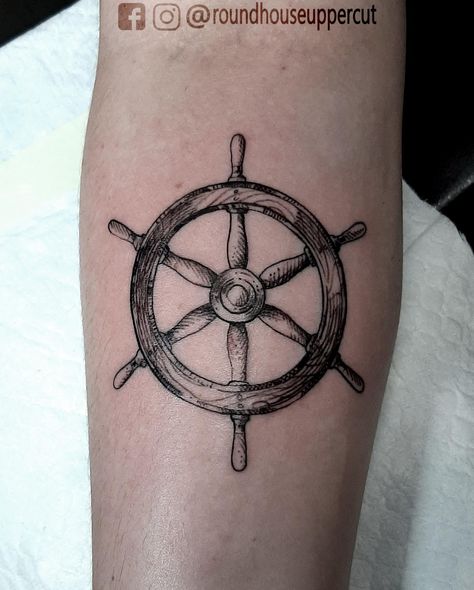 Ship Helm Tattoo, Bombardier Beetle, Helm Tattoo, Ship Wheel Tattoo, Andy Tattoo, Pirate Ship Wheel, Ship Helm, Wheel Tattoo, Tattoo Apprenticeship