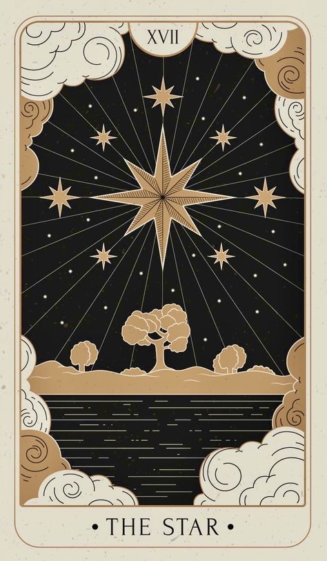 Space Tarot Card, Tarot Cards Back Design, The Star Tarot Wallpaper, Tarot Design Ideas, Tarot Card Ideas, Tarot Card Back Design, The Star Tarot Card Art, Stars Tarot Card, Tarot Wallpapers