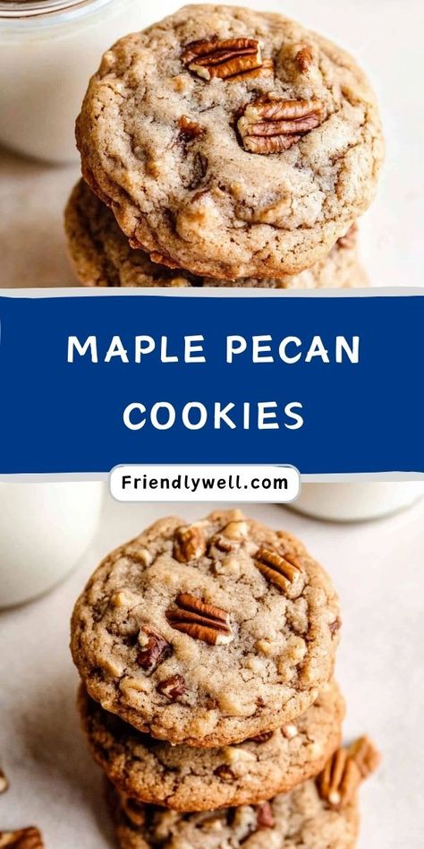 Indulge in these Maple Pecan Cookies, a sweet and nutty delight! 🍁✨ Buttery pecans and rich maple flavor combine to create a cookie that’s perfect for fall or holiday baking. Easy to make and impossible to resist! 🍪❤️ #MapleCookies #PecanRecipes #FallBaking #SweetTreats Pecan Date Cookies, Oatmeal Pecan Cookies Recipes, Magnolia Bakery Cookies, Maple Syrup Sweetened Cookies, Pecan Flour Cookies, Maple Pecan Cookies Recipe, Pecan Sugar Cookie Recipe, Maple Christmas Cookies, Pecan Cookies Christmas