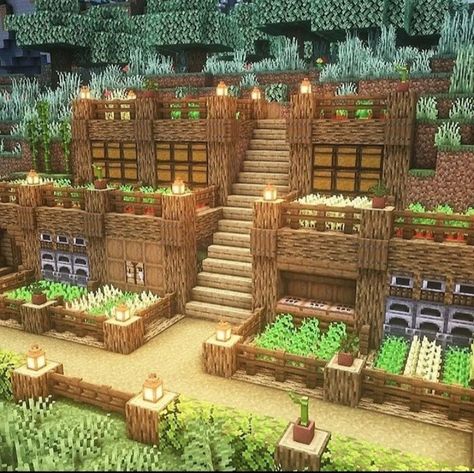 Spruce House Minecraft Survival, Cottage Core Storage Room Minecraft, Minecraft Sidewalk Ideas, Minecraft Terrace Farm, Minecraft Base Ideas Survival Layout, Minecraft Storehouse, Sheep Enclosure Minecraft, Minecraft House Inspiration Cottage, Minecraft Crop Farm Ideas Aesthetic