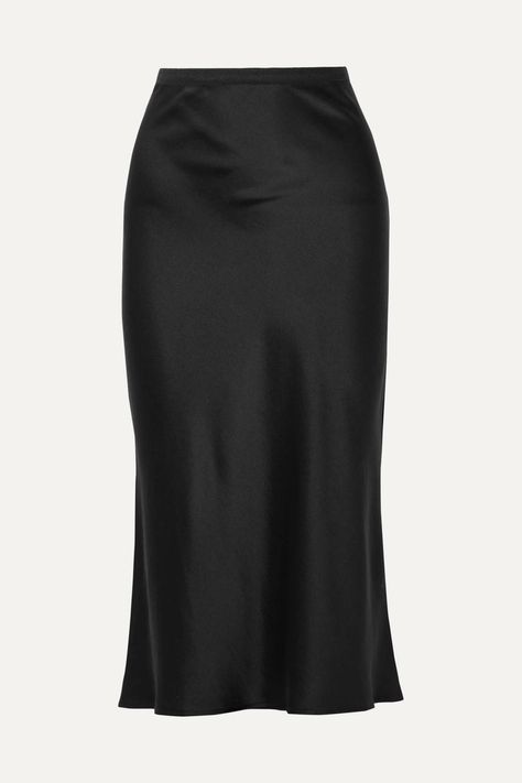 Fest Outfits, Satin Midi Skirt, Fashion People, Anine Bing, Black Midi Skirt, Satin Skirt, Versatile Dresses, Silk Skirt, Dream Clothes