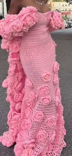 Crocheted Prom Dress, Crochet Fashion Dresses, Crochet Inspo Ideas, Crochet Prom Dress, Crotchet Pieces, Cute Crochet Hats, Crochet Prom Dresses, Crochet Sweater Outfit, Crocheted Outfits