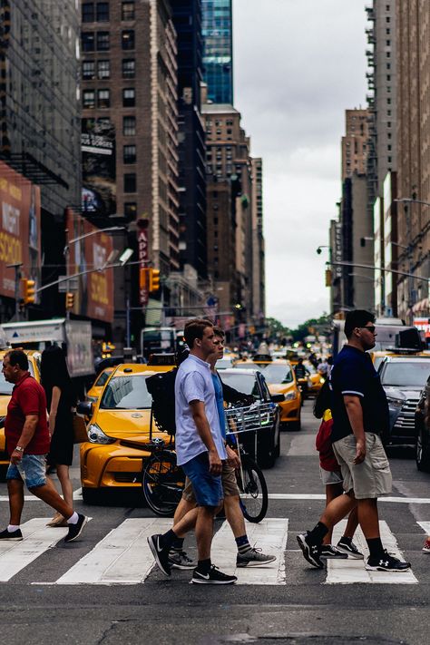 People crossing the crosswalk | Street photography in Times Square, NYC People In Street Photography, Photography City People, People Of New York Photography, City People Photography, Urban People Photography, Crowd Of People Photography, People Photography Street, Street People Photography, Crosswalk Photography