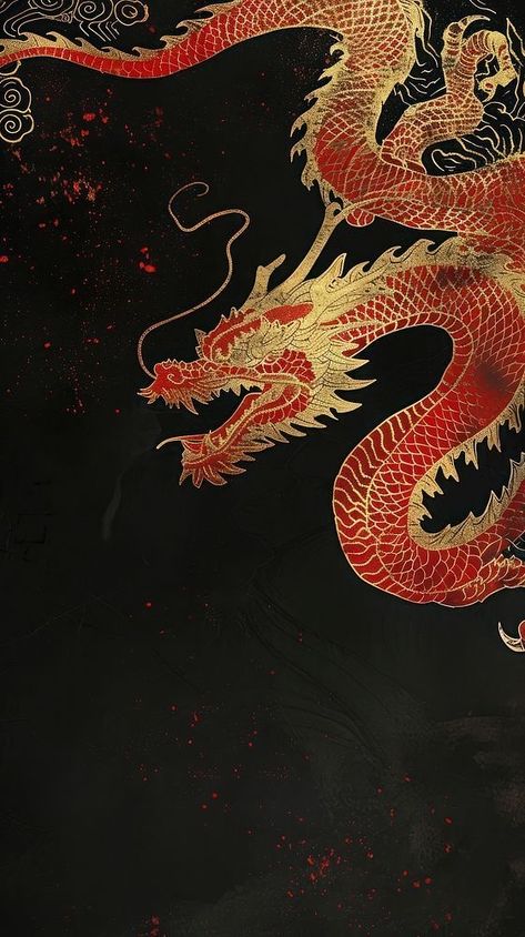 Dragon Pattern Wallpaper, Chinese Dragon Wallpaper Aesthetic, Yakuza Background, Dark Dragon Aesthetic, Red Chinese Aesthetic, Japanese Dragon Wallpaper, Japanese Dragon Aesthetic, Chinese Dragon Aesthetic, Dragon Aesthetic Wallpaper