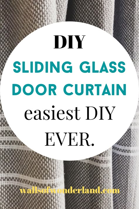 diy, doy curtain, easy curtain, no sew curtains, farmhouse curtain, easy diy, drop cloth curtains, blanket curtain, easy curtain, curtain ideas. Sliding Patio Doors Curtains, Farmhouse Sliding Door Curtains, Window Coverings For Sliders Sliding Glass Door, Tension Rod Curtains Sliding Door, Sliding Glass Door Coverings Kitchen, Sliding Glass Door Curtain Ideas Kitchen, Door Wall Curtain Ideas, Awnings Over Sliding Glass Doors, Farmhouse Kitchen Sliding Door Curtains