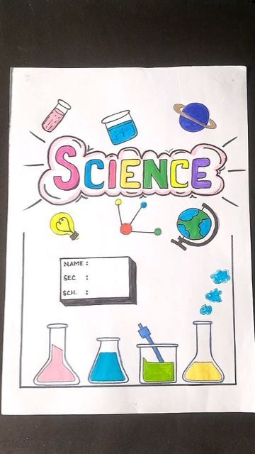 How To Decorate Science Notebook, Science Project Index Page, Best Cover Page Design For Project, Title Designs For Projects, Science Index Design, Science Index Page Design, Page Borders Design For Science Project, Cover Page For Science Notebook, How To Decorate Science Project File