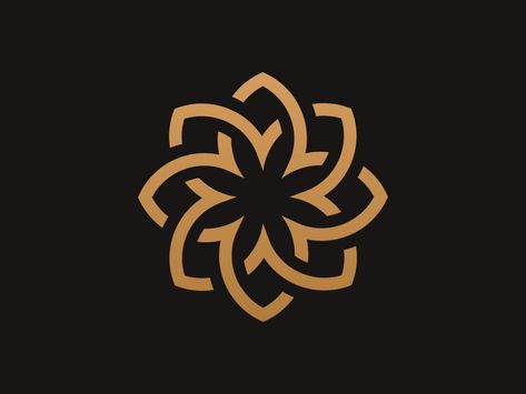 Gold Flower logo by Soufian Ait Saad on Dribbble Diy Flower Decorations, Flower Logos, Mandala Logo, Flowers For Beginners, Logo School, Flowers Logo, Gold Logo Design, Nature Logo Design, Flower Logo Design