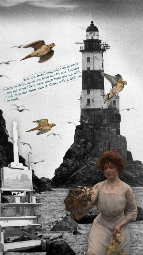 to the lighthouse -virginia woolf To The Lighthouse Aesthetic, Virginia Wolf Aesthetic, Virginia Woolf To The Lighthouse, Virginia Woolf Wallpapers, Lighthouse Keeper Aesthetic, Virginia Woolf Aesthetic, Reading Mood Board, To The Lighthouse Virginia Woolf, Lighthouse Core