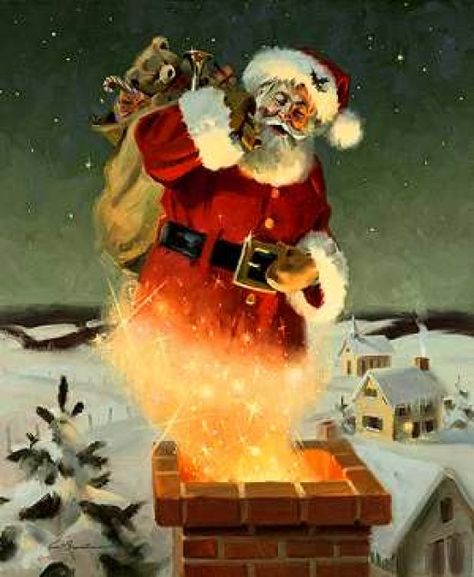 santa going down chimney  my favorite christmas picture of santa,,, shows all the magic,,, Santa Chimney, Black Santa Claus, Santa Klaus, Santa Claus Is Coming To Town, Black Santa, Santa Clause, Christmas Past, Black Christmas, Christmas Memory