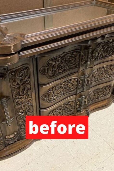 Decorate your home for cheap with these easy antique dresser hutch or table upcycle ideas. Perfect for your living room, kitchen, bedroom and entryway decor on a dime. Painted furniture color inspiration so check out the before and after makeover ideas. #hometalk Upcycled Credenza, Thrift Store Furniture Makeover, Credenza Makeover, Dresser Hutch, Thrift Store Furniture Makeover Diy, Hutch Furniture, Table Upcycle, Before And After Makeover, Furniture Repurposing