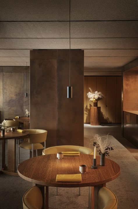 David Thulstrup, Ronan Bouroullec, Concrete Effect Paint, Brutalist Buildings, Limestone Flooring, Luxury Restaurant, Restaurant Lighting, Copper Wall, London Restaurants